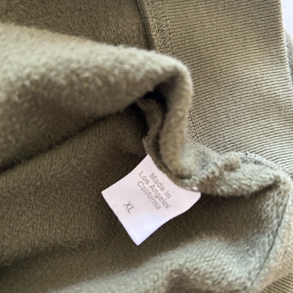 Clare V.  Olive Green Sweatshirt with bright Orange Print Sz.XL - Picture 6 of 7